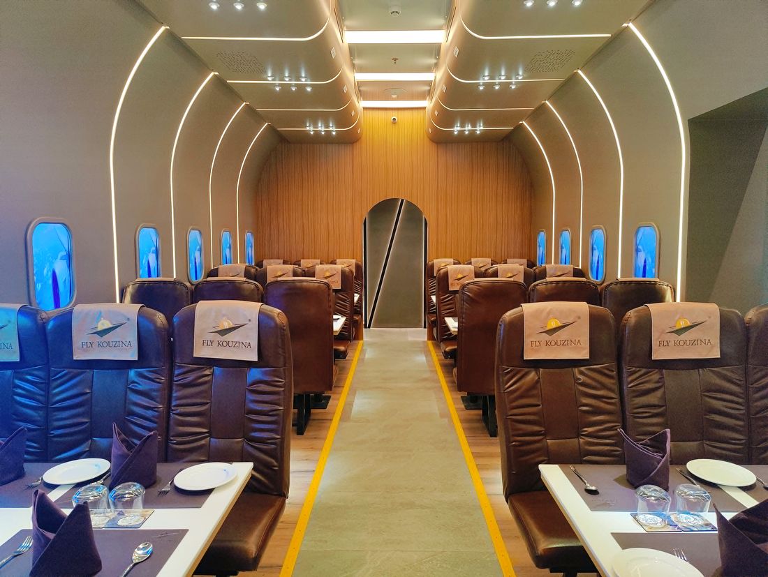 Fly Kouzina new-generation cabin with ambient cove lighting